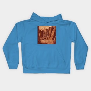 The Ancient City of Petra, Jordan illustration Kids Hoodie